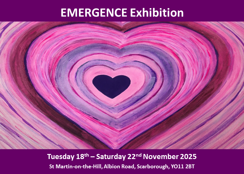 Invitation front for Emergence exhibition St Martins